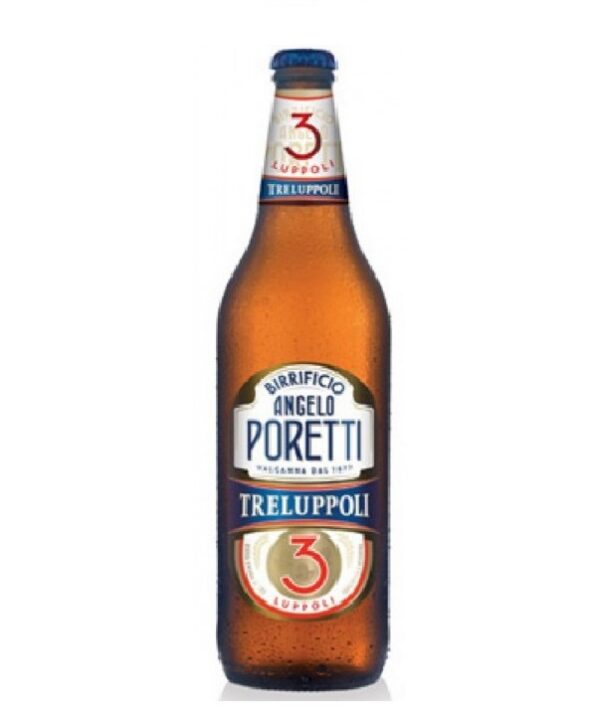 BIRRA PORETTI 3 LUPPOLI cl 66x15 BOTTIGLIA VETRO A PERDERE