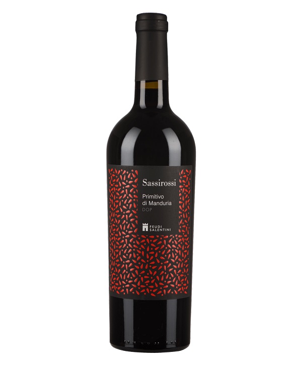 SASSIROSSI PRIMITIVO DI MANDURIA DOP cl 75 BOTTIGLIA FEUDI SALENTINI - PUGLIA