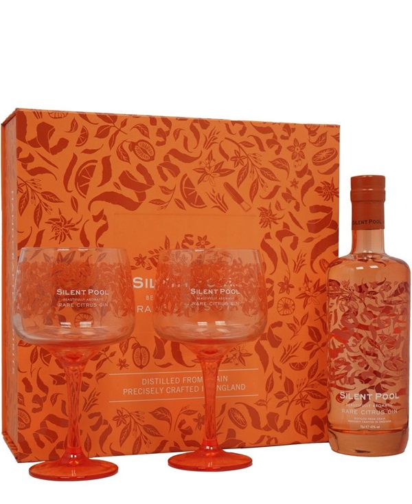 SILENT POOL RARE CITRUS GIN cl 50 COFANETTO CON 2 BICCHIERI - FRANCOLI